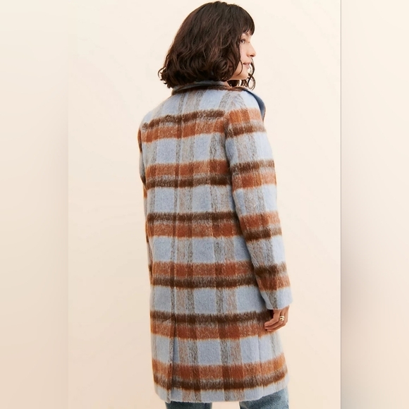 Anthropologie If By Sea Plaid Ruffled Overcoat Small - Picture 8 of 11
